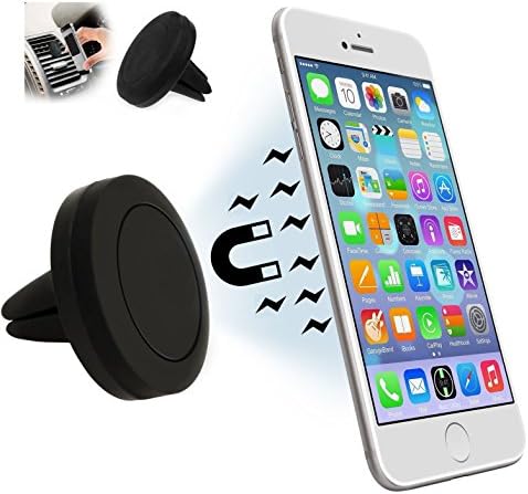 InventCase Black Circular Car Air Vent Magnetic Mount Clip Stand Holder for Vodafone Smart prime 7 / Smart first 7 / Smart speed 6 / Smart ultra 6 / Smart prime 6 / Smart first 6 / Smart 4 max