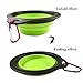 Arlie Pet Silicone Foldable Bowl - Retractable Travel Protable Water Bottle/Dish with a Metal Carabiner, Also Can Used as Flying Disc Toy for Dogs & Cats, Green