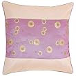 Decorative Handmade Cushion Cover / Pillow Sham With Gold Floral Design - Two Tone Purple & Beige