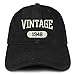 Trendy Apparel Shop Vintage 1948 Embroidered 70th Birthday Relaxed Fitting Cotton Cap - Black