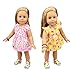 HappyBB Baby Doll Clothes Skirt Fits 14 inches American Girl Doll - 2 PCS Floral Dress