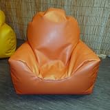 Zippy Faux Leather Bean Bag Chair - Orange - Child Age up to 10 yrs - Armchair