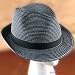 Soft Fedora Trilby Gangster Crushable Hat Straw Black Band - Medium / Large