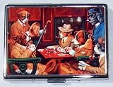 Hand Made DOG POKER RED Retro Cigarette ID Billfold Case