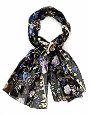 Indigo Collection Lightweight Oriental Floral Scarf