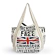 ILEA - [Free Flag] 100% Cotton Eco Canvas Shoulder Tote Bag / Shopper Bag / Multiple Pockets