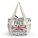 ILEA - [Free Flag] 100% Cotton Eco Canvas Shoulder Tote Bag / Shopper Bag / Multiple Pockets