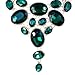 EVER FAITH Art Deco Emerald Color Green Rhinestone Bib Statement Necklace Gold-Tone