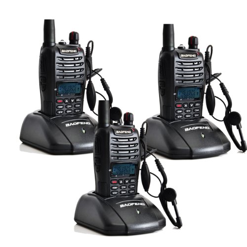 Baofeng UVB6 99CH UHF+VHF Dual Band FM Radio 65-108MHz DCS/CTCSS Handheld Intercom Amateur Radio Walkie Talkie Two Way Radio Long Range Black pack of 3