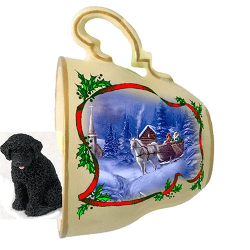 Portuguese Water Dog Christmas Ornament Sleigh Ride Tea Cup