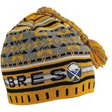 NHL Old Time Hockey Buffalo Sabres Gold Fission Tassel Knit Beanie