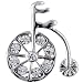 Silver Tone Crystal Bike Pin Brooch