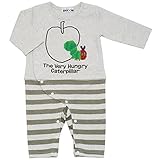 2016年 秋冬 はらぺこあおむし リンゴさがら刺しゅう ボーダー 裏起毛 カバーオール THE WORLD OF ERIC CARLE ベージュ◇80cm