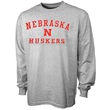 Nebraska Cornhuskers Ash Stacked Arch Long Sleeve T-shirt