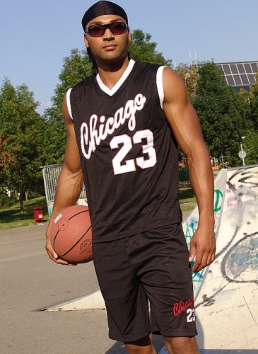 Sport-Set Basketball - Komplett-Set mit Trikot + Short (Chicago) schwarz / black