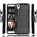Desire 626s Case, Starshop Full Protection Dual Layers Hybird Case with Kickstand and Locking Belt Swivel Clip with Premium Screen Protector Black