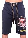 New Ed Hardy Men's Cotton Lounge Tattoo Sweat Pants Shorts "Love Kills Slowly" in Navy, Newest 2009 Collection