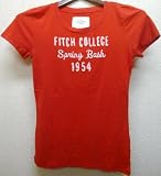 Abercrombie&Fitch（アバクロ） キャンバスワッペン レディースＴシャツ レッド 並行輸入品