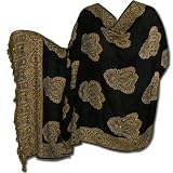 Handcrafted Paisley Stole In Cotton With Pipes And Ankle Bells (Free Shipping, No Minimum Purchase)