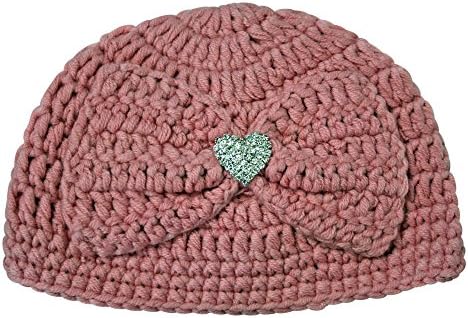 Handmade High Quality Soft Crochet Baby Girl Hat Two Tone Large Bow Baby Shower Gift Baby Hospital Arrival Gift (Small- 0-3 months, Pink)