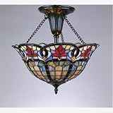 Quoizel TF1796VB Tiffany 16-Inch Medium Semi Flush Mount, Vintage Bronze Finish