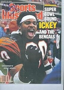 1989 january 16, Sports Illustrated em signed Ickey Woods Bengels - Autographed NFL Magazines