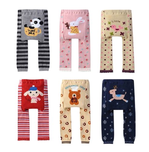 Kubeer 6pc 0-3T Baby PP Pants Child Leggings Boy Girl Leg Kids Trousers Clothes