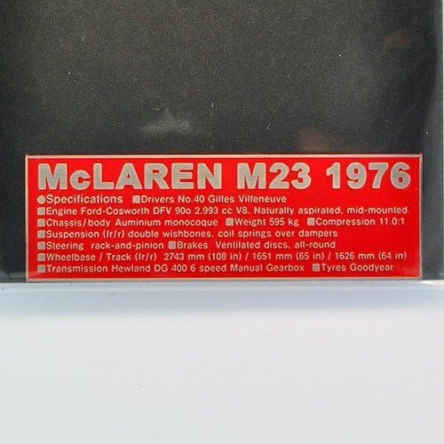 [Acu ? Stion / Akusuteon] 1/20 M23 1976 data plate No.40 (G. Birunuvu specification)