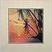 Susho, King Silk Art Handmade Silk Embroidery - Palm Trees Under an Orange Sky - Medium Size 37016W