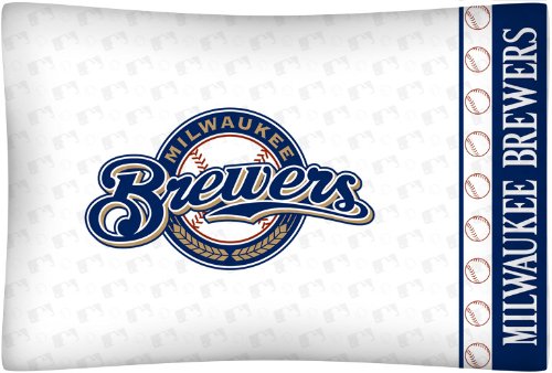 Best Quality Micro Fiber Pillow Case - Milwaukee Brewers MLB /Color White Size Stan