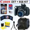 Canon PowerShot SX1IS 10 MP CMOS Digital Camera + 8GB Accessory Kit
