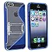 iPhone SE Case, Insten TPU Rubber Skin Case Cover with Stand Compatible with Apple iPhone 5SE / 5S / 5, Blue S Shape