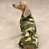 Large Fatigued Green Camo Cotton Pajamas for Dogs