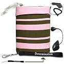 Kroo Soxx Sleeve for Kindle DX ( ND10SX03 ,Pink/Brown) + USB Data Cable + Black Car Charger + Black E-Reader Light + Determination Strap (Combo)
