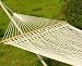 White 8mm Rope Double Hammock w Spreader Bars - Polyester