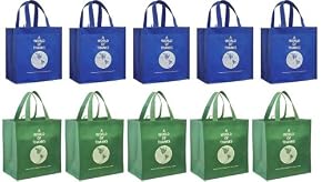 Reusable Grocery Totes, Super Saver 10 Pk, "A World of Thanks" Print