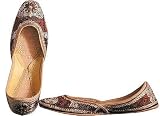 Beaded & Sequin Indian Khussa Belly Dance Shoes for Women Handcrafted Casual Footwear