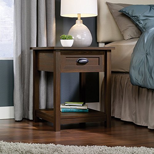 Sauder County Line 1 Drawer Nightstand Rum Walnut Brown Wood Find Sale Elittferi Fett