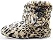 Ladies/Womens Faux Fur Ankle Length Animal Print Slipper Boot/Booties