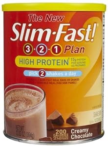 Slim-Fast 3-2-1 High Protein Powder, Creamy Chocolate Shakes, 12.83 oz