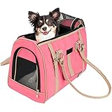 Frontpet Soft Sided Pink Pet Carrier for Small Dogs and Cats Luxry Handbag Dog Purse