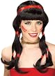 Indian Princess Black W/Red Ribbons Wig - Adult Std.