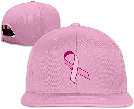 Pink Ribbon Breast Cancer Awareness Adjustable Hats Flat Bill Baseball Hats