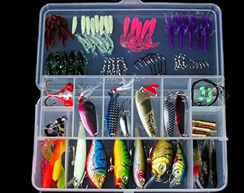 100PCS Fishing Lure Set Kit Soft and Hard Lure Baits Tackle Set Freshwater Trout Bass Salmon With Tackle Box