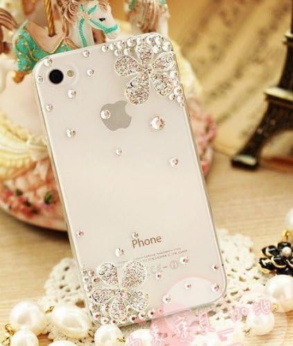 Handmade Luxury Designer Flower Five Leaf Grass Clover Bling 3d Special Crystal Case Cover for Apple Iphone 5c (2-daisy)