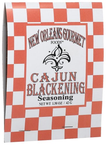 New Orleans Gourmet Foods Cajun Salt-Free Blackening Seasoning, 1.5-Ounce Bags (Pack of 8) by New Orleans Gourmet Foods