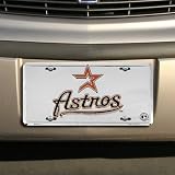 Houston Astros Silver Super Stock Metal License Plate