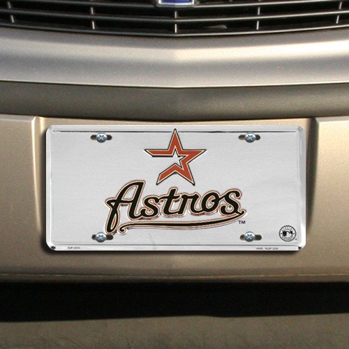 Houston Astros Silver Super Stock Metal License Plate