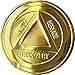 AA Logo Circle Triangle Gold Colored Medallion Unity Service Recovery Serenity Prayer Chip