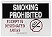 Brady 128080 No Smoking Sign, Legend 